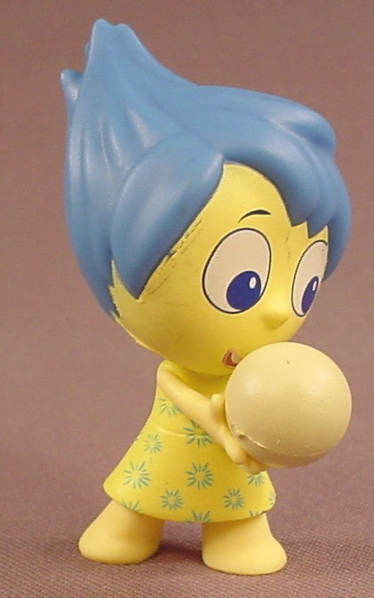 Disney Inside Out Joy Holding A Thought Bubble PVC Figure, 2 1/2 Inches Tall, 2015 Funko, Pixar, Figurine