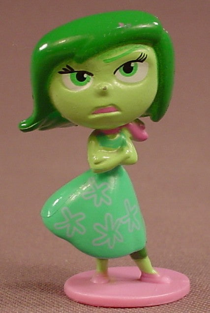 Disney Inside Out Disgust PVC Figure On A Base, 1 3/4 Inches Tall, Pixar, Figurine