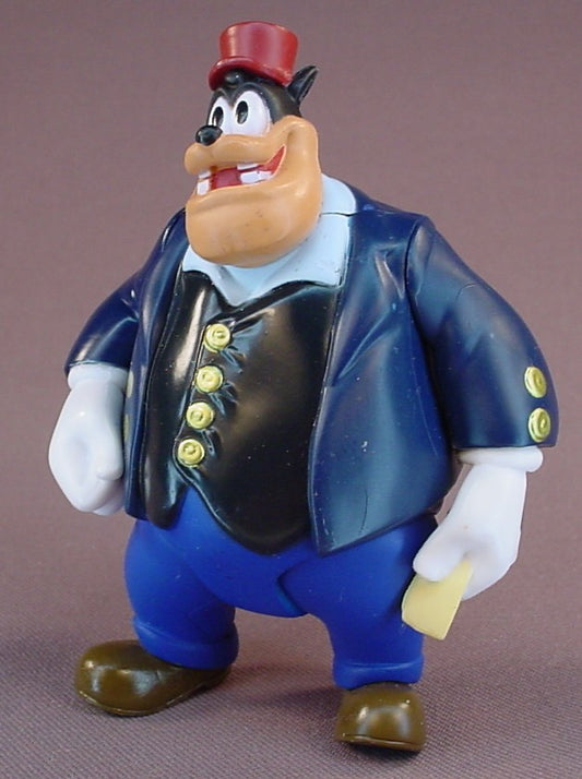 Disney Goof Troop Pete Dressed In His Suit & Top Hat & Holding A Ticket PVC Figure, 4 1/4 Inches Tall, Figurine