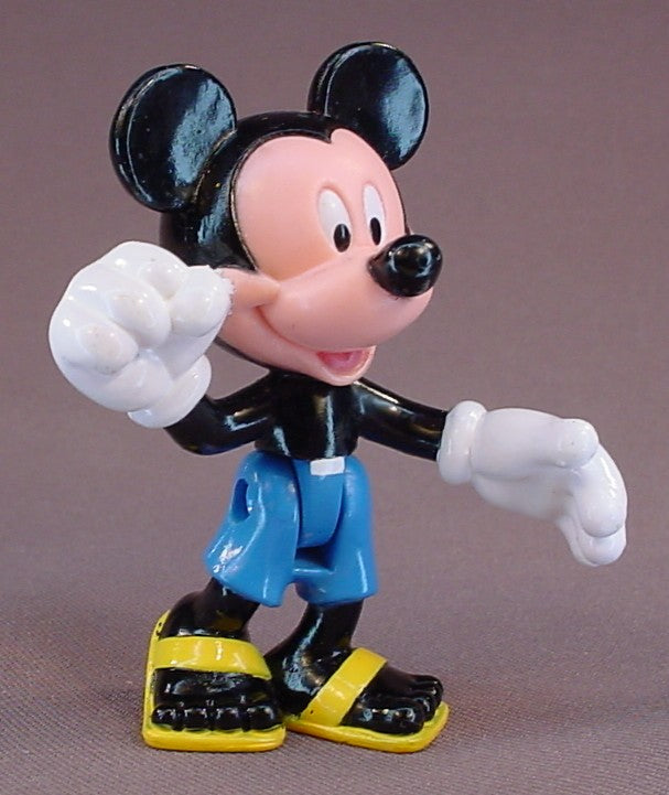 Disney Mickey Mouse In Shorts & Sandals PVC Figure, 3 Inches Tall, Bends At The Waist, Figurine