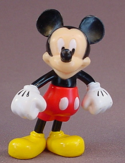 Disney Mickey Mouse With His Hands By His Hips & Wearing His Traditional Clothes PVC Figure, 2 1/4 Inches Tall, Figurine