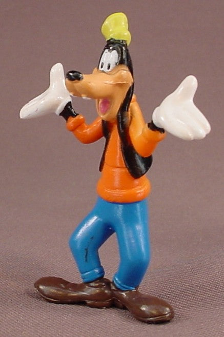 Disney Goofy With His Hands Raised As If To Say "I Don't Know" PVC Figure, 2 1/2 Inches Tall, Goof Troop, Figurine