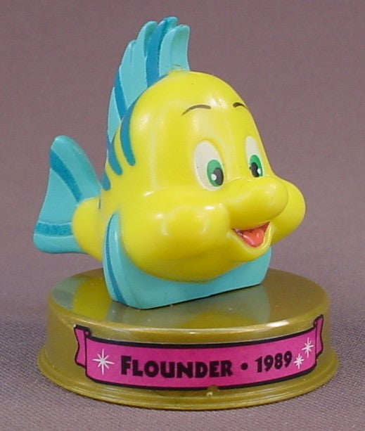 Disney 100 Years Of Magic Flounder Fish PVC Figure On A Base, Walt Disney World, The Little Mermaid Movie, 2002 McDonalds