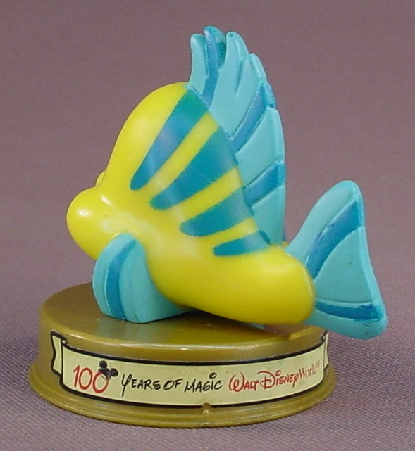 Disney 100 Years Of Magic Flounder Fish PVC Figure On A Base, Walt Disney World, The Little Mermaid Movie, 2002 McDonalds