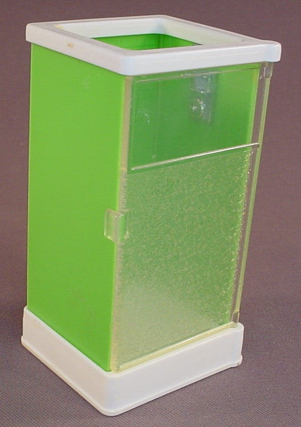 Fisher Price Vintage 250 Dollhouse Green & White Shower Stall With A Semi Clear Or Frosted Door, 4 3/8 Inches Tall