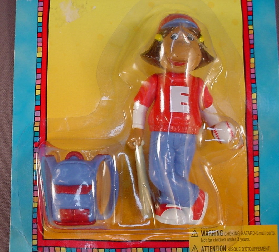 Arthur TV Show Francine With Her Backpack PVC Figure Sealed On The Original Card, She Is 4 Inches Tall, 1997 Hasbro, Marc Brown, PBS