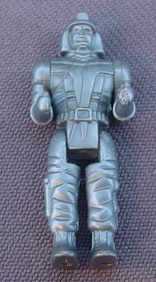 Silver Pilot Figure, 1 5/8 Inches Tall, Cosmic Series Construction Team, Multimac Silverlit Toys, Bends At The Waist