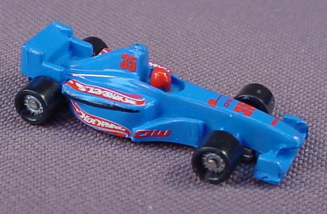 Micro Machines Hot Wheels Blue Formula 1 Grand Prix Race Car, #3, 1999 Mattel, Diecast Metal, Die Cast, 1 1/4 Inches Long
