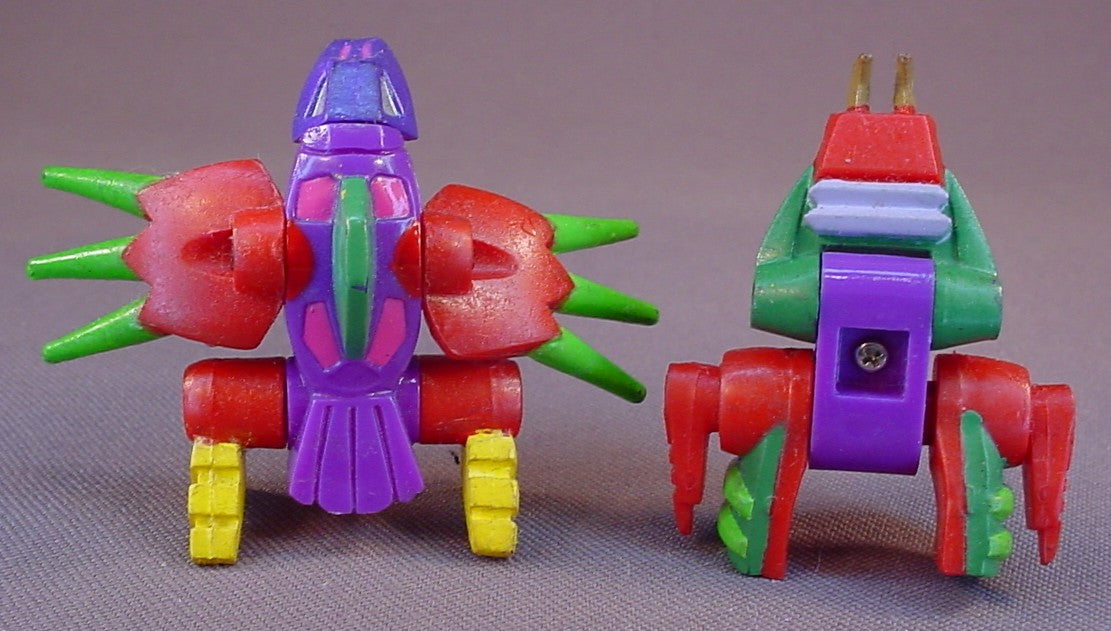 Micro Machines Z-Bots Linkbots Lot Of 2 Incomplete Figures, Quadroskeed 1993, Wasp Or Quad 1997, LGTI, Galoob, Zbots, Z Bots