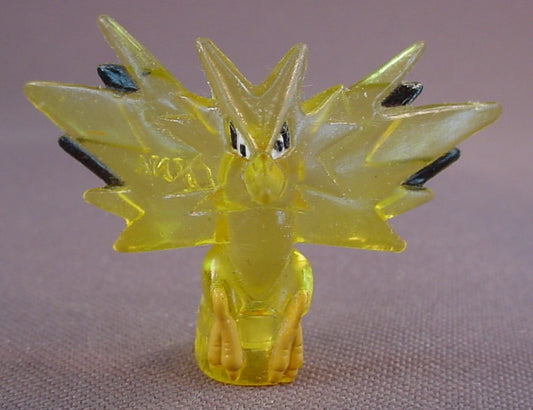 Pokemon Clear Yellow Zapdos PVC Figure, 1 1/8 Inches Tall, Battle Stadium, Transparent, No Base