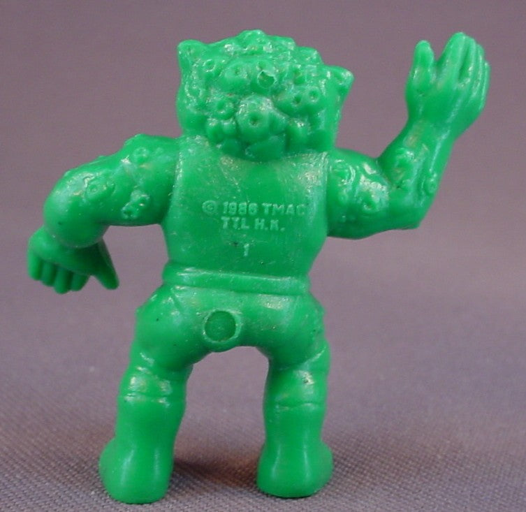 Weird Balls Green Wart Hog PVC Wrestler Figure, 1 7/8 Inches Tall, Weirdballs, Flyweight Wrestlers, 1986 Talbot Toys, TMAC