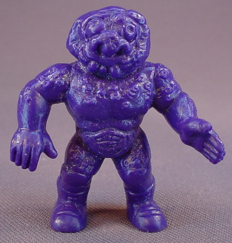 Weird Balls Purple Sewer Face PVC Wrestler Figure, 1 7/8 Inches Tall, Weirdballs, Flyweight Wrestlers, 1986 Talbot Toys, TMAC