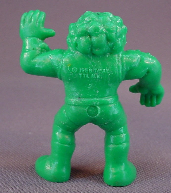 Weird Balls Green Rock Slime PVC Wrestler Figure, 1 7/8 Inches Tall, Weirdballs, Flyweight Wrestlers, 1986 Talbot Toys, TMAC