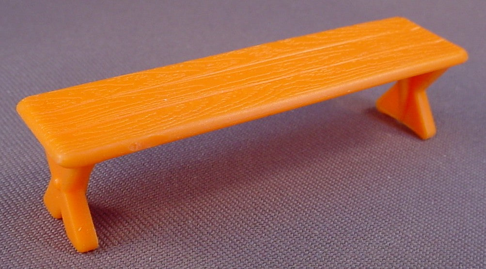 Sesame St Orange Picnic Table Bench Seat Accessory For A Camper Playset, 3 1/8 Inches Long, 1992 Tyco