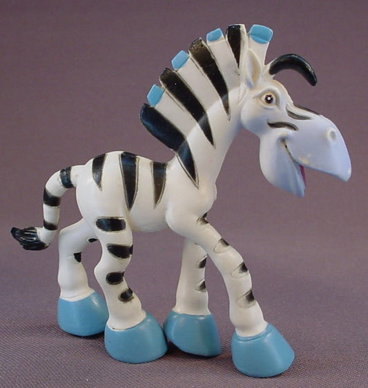 Funny Animals Zebra With Blue Hooves And Nose Bendy Figure, 3 1/4 Inches Tall, Garosa