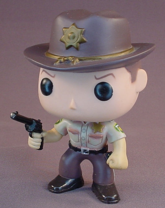 Funko Pop The Walking Dead Rick Grimes, #13 Police Officer, Sheriff, 4 3/8 Inches Tall, The Head Swivels, 2012 AMC