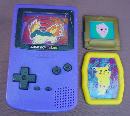 Pokemon Game Boy Purple Quilava Toy With A Cartridge & Card, 2000 Burger King