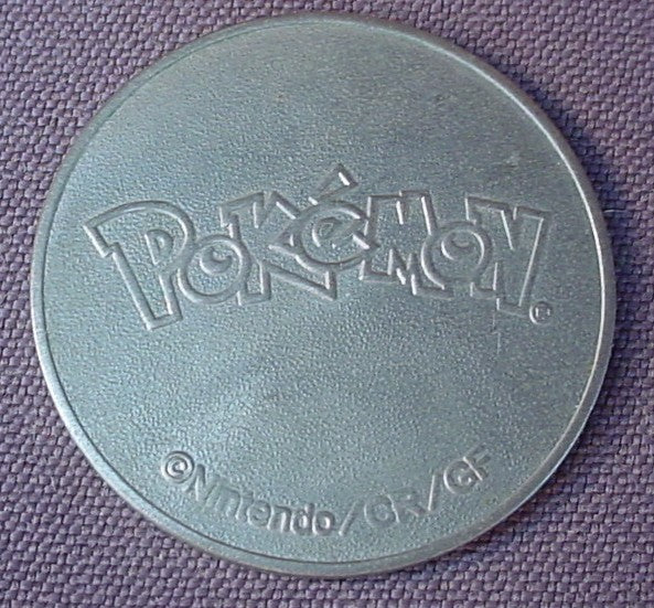 Pokemon Metal Lugia Coin Or Token, 1 1/8 Inches Across, Neo Genesis Deck Promo, Nintendo, 2000-2003