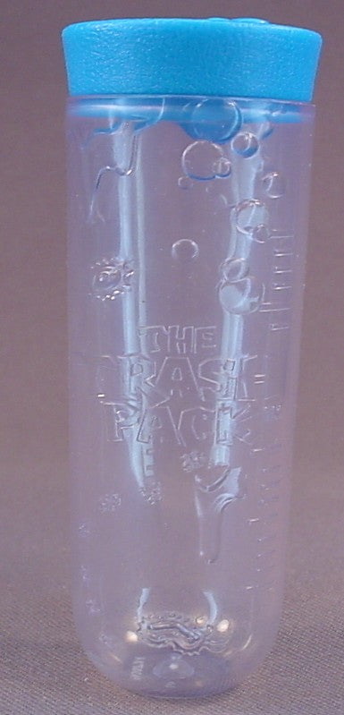 Trash Pack Trashies Clear Test Tube Container With A Removable Blue Lid, 3 1/2 Inches Tall, 2013 Moose
