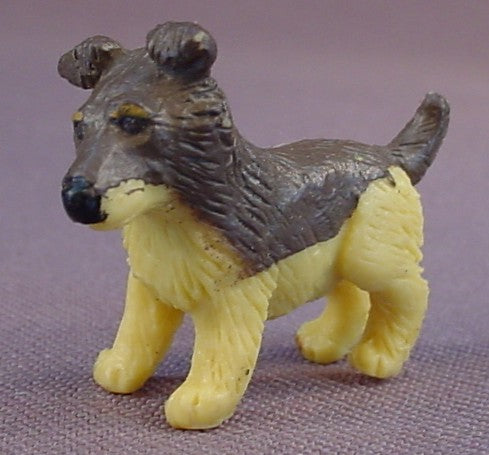 Puppy In My Pocket Baby Collie Dog PVC Figure, From A #53 Bella The Collie Family With Basket Set, 1 Inch Tall, MEG