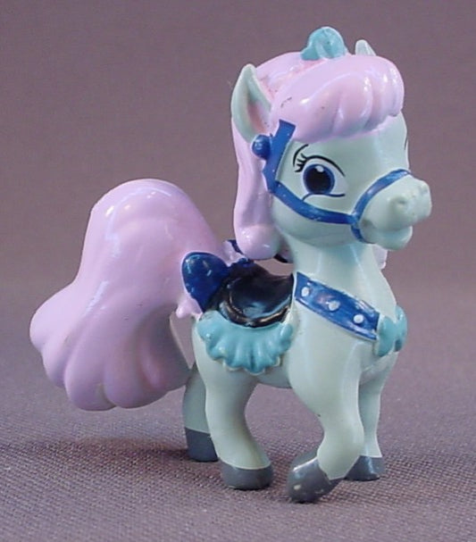 Disney Palace Pets Cinderella's Horse Bibbidy, 1 3/4 Inches Tall, Blue With A Pink Mane And Tail