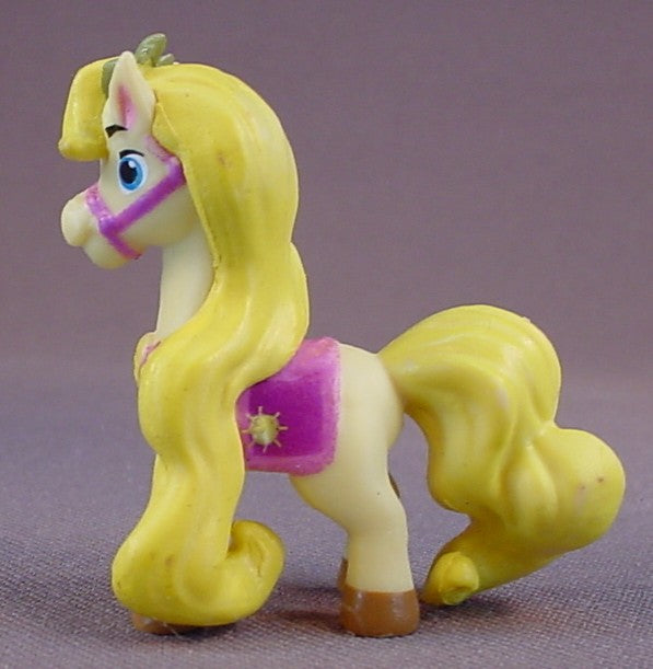 Disney Palace Pets Rapunzel's Horse Blondie, 1 3/4 Inches Tall, Yellow With A Pink Saddle, Tangled
