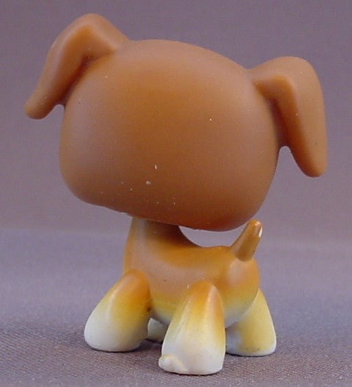 Littlest Pet Shop #25 Blemished Brown & White Boxer Puppy Dog With Brown Eyes, Singles, LPS, 2004 Hasbro