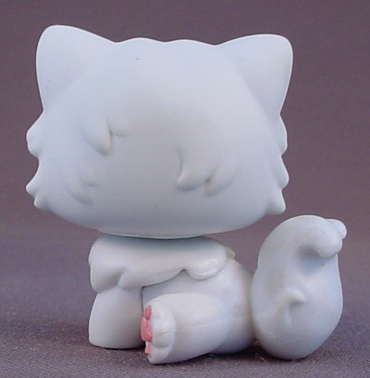 Littlest Pet Shop #15 Blemished White Persian Kitty Cat Kitten With Green Eyes, Pet Pairs, Singles, LPS, 2004 Hasbro
