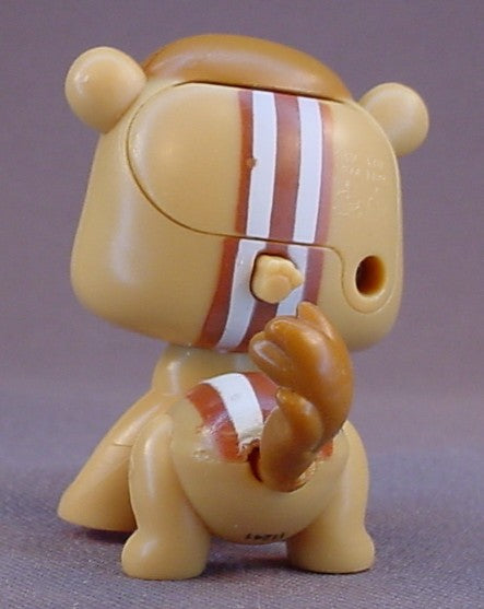 Littlest Pet Shop #2111 Blemished Tan & Brown Electronic Walkable Chipmunk With Green Eyes & Stripes On The Back