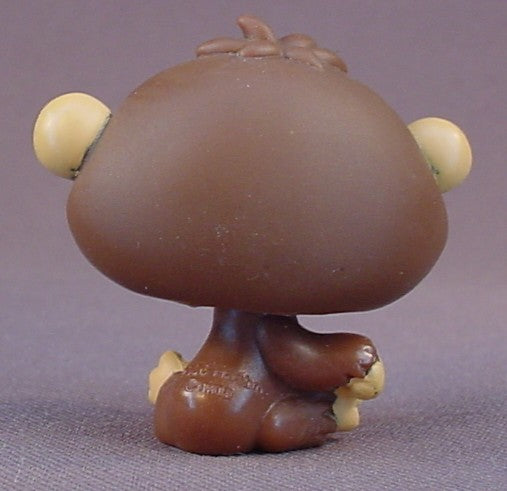 Littlest Pet Shop #359 Blemished Brown Baby Monkey With Purple Eyes, Sitting Pose, Chimp, Chimpanzee, Gorilla, LPS, 2006 Hasbro