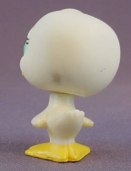 Littlest Pet Shop #199 Blemished Yellow Or Cream Baby Duck With Green Eyes, Duckling, Pet Pairs, LPS, 2005 Hasbro