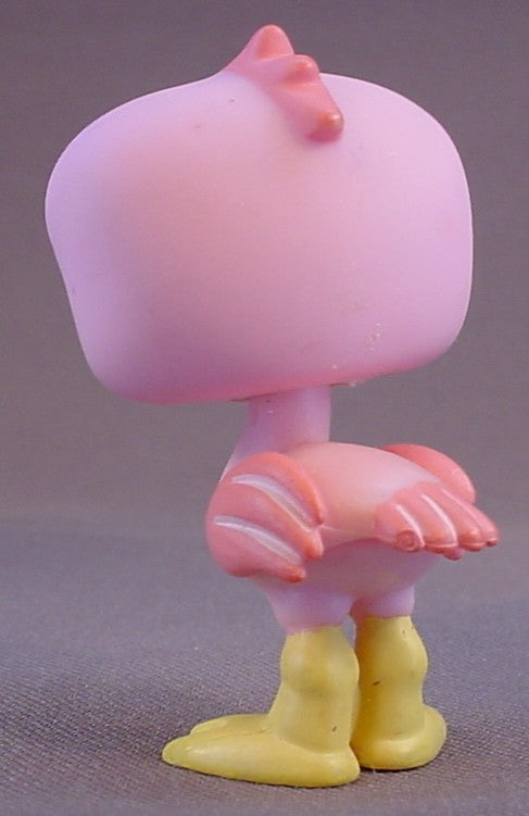 Littlest Pet Shop #1023 Blemished Pink Flamingo With Aqua Blue Eyes, Yellow Feet, Gray Beak, Grey, Stylin' Pets Runway Set