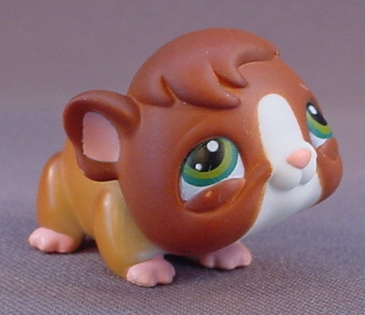 Littlest Pet Shop #4 Blemished Dark Brown Guinea Pig With Pink Feet & Green Eyes, Pet Pairs, Singles, LPS, 2004 Hasbro