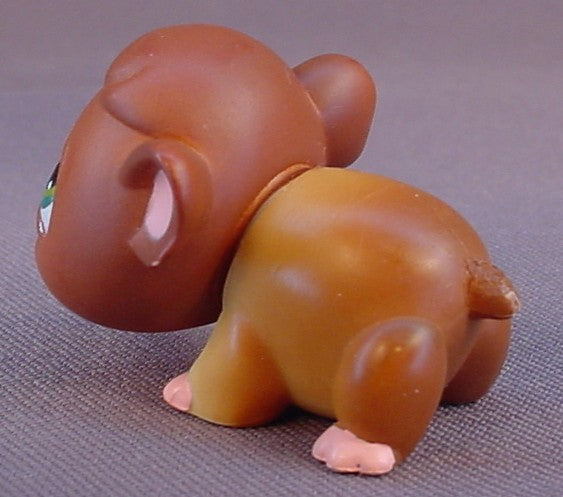 Littlest Pet Shop #4 Blemished Dark Brown Guinea Pig With Pink Feet & Green Eyes, Pet Pairs, Singles, LPS, 2004 Hasbro