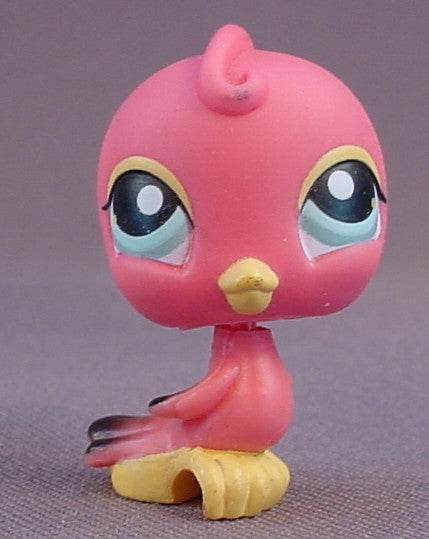 Littlest Pet Shop #131 Blemished Pink Bird With Blue Eyes, Pet Pairs, LPS, 2005 Hasbro