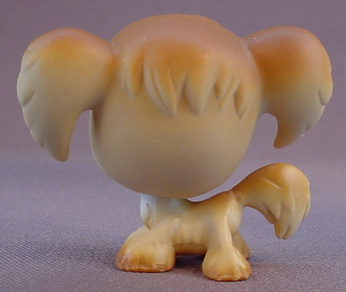 Littlest Pet Shop #200 Blemished Brown & Tan Cocker Spaniel Puppy Dog With Light Blue Eyes, Pet Pairs, LPS, 2004 Hasbro