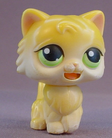 Littlest Pet Shop Blemished Magic Motion Orange Kitty Cat Kitten With Green Eyes, Tongue Sticks Out Of Mouth, LPS, 2005 Hasbro