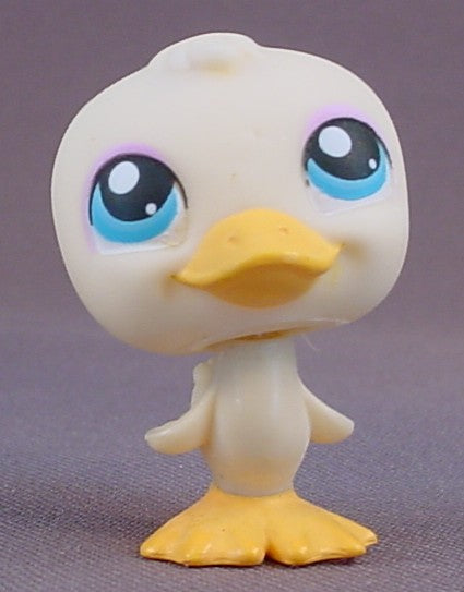 Littlest Pet Shop Light Yellow Baby Duck Duckling With Blue Eyes, Pink Rings Above The Eyes, No Number, LPS, 2004 2005 Hasbro