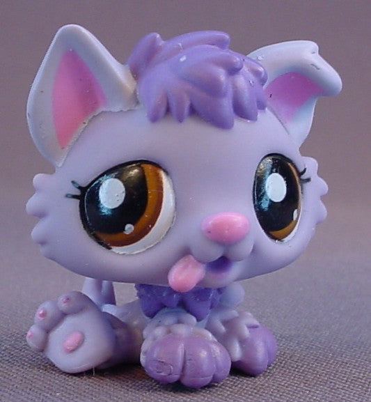Littlest Pet Shop #1752 Purple Baby Husky Puppy Dog With Brown Eyes, Target Exclusive, LPS, 2008 Hasbro