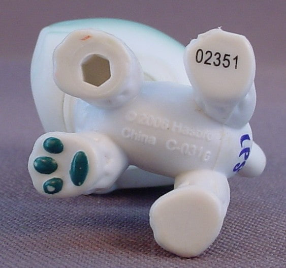 Littlest Pet Shop #1563 Blemished White & Blue Gray Husky Puppy Dog With Green Eyes, Tubes, LPS, 2008 Hasbro