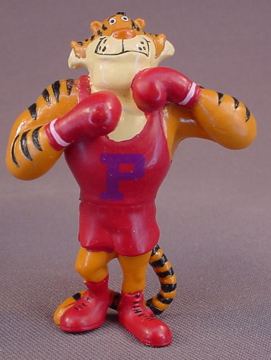 Beckers Variety Store Punchy Tiger Dressed As A Boxer PVC Figure, 2 3/4 Inches Tall, Becker's Advertising Mascot, Vintage, 1980's