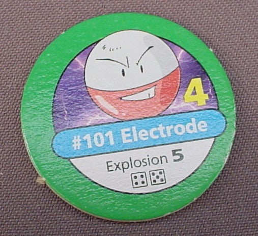 Pokemon Master Trainer Board Game Replacement #101 Electrode Disc, Cardboard Pog, 1998 Nintendo