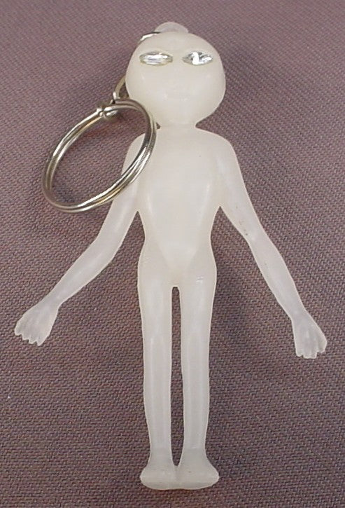 Glow In The Dark Alien With Silver Eyes Figure, 3 1/2 Inches Tall, Glow-In-The-Dark