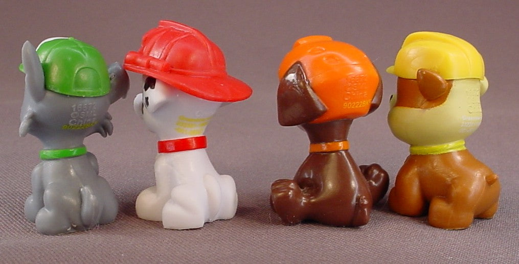 Paw Patrol Set Of 4 Figures, 1 5/8 Inches Tall, Zuma Marshall Rubble & Rocky