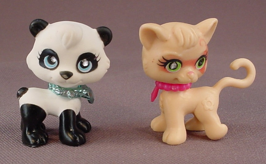 Polly Pocket Lot Of 8 Sparklin' Pets Figures, Mattel, #48 Dog, #10 Rabbit, #21 Panda, #49 Monkey, #17 Dog, #97 Cats