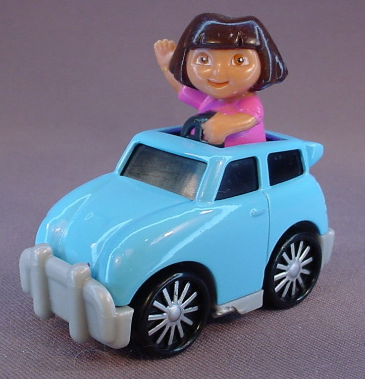 Dora The Explorer Driving A Blue SUV Car, 2 3/4 Inches Long, Diecast Metal & Plastic, P7398, Viacom, 2008 Mattel