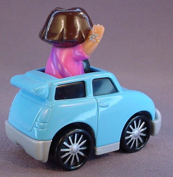 Dora The Explorer Driving A Blue SUV Car, 2 3/4 Inches Long, Diecast Metal & Plastic, P7398, Viacom, 2008 Mattel