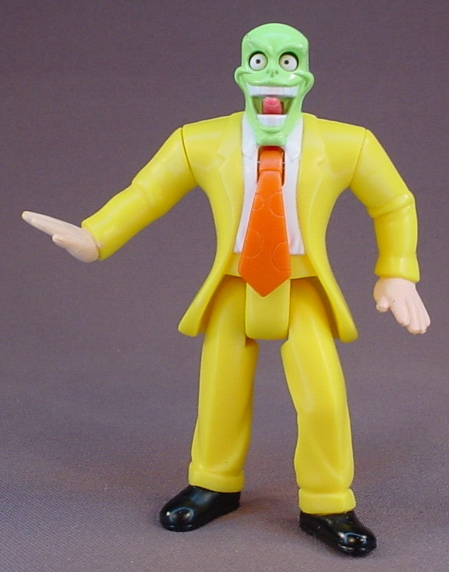 The Mask Movie Action Figure Toy With Eyeballs And Tongue That Bulge Out When The Lever In The Back Is Moved, 4 5/8 Inches Tall, Jim Carey, 1998 Burger King