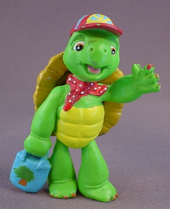 Franklin The Turtle Wearing His School Cap Or Hat And Carrying His Lunch Bag PVC Figure, 2 3/4 Inches Tall, 1997 Irwin Toy