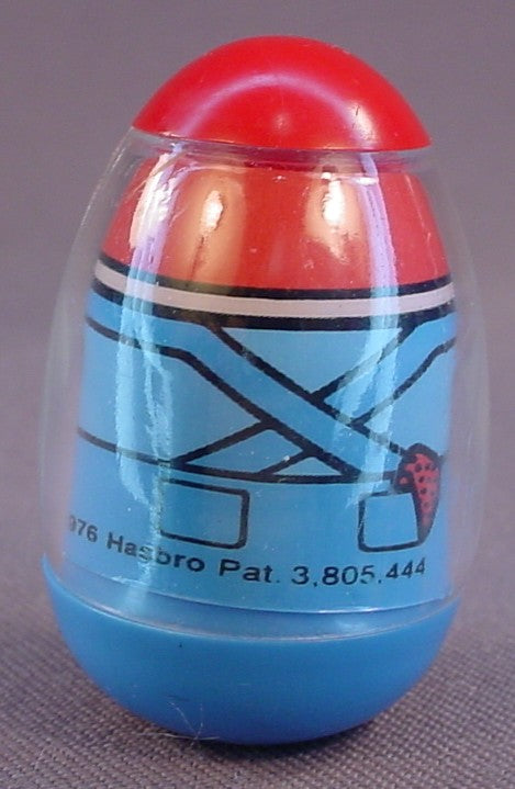 Weebles Red Hair Boy, Redhead, 2 1/8 Inches Tall, Red Top, Blue Bottom, 1976 Hasbro, Vintage, Weeble, From The Weebles Haunted House Playset
